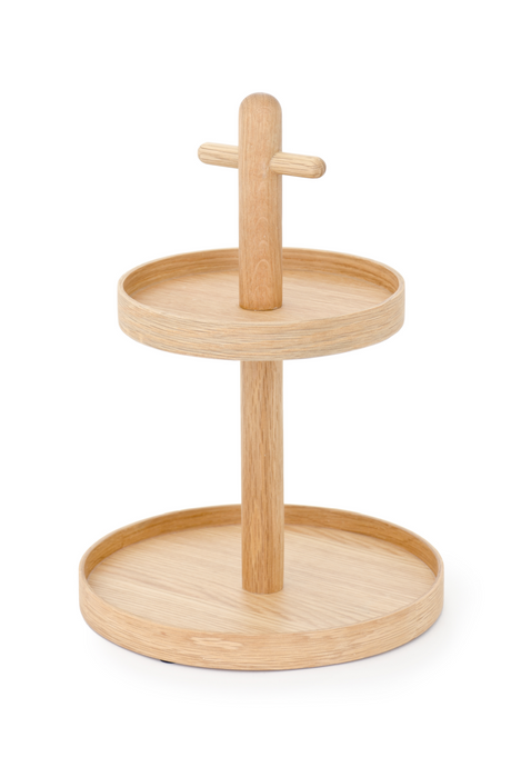 2-Tier Oak Condiment T top Stand | Wireworks Cook House | Oroa.com