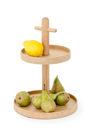 2-Tier Oak Condiment T top Stand | Wireworks Cook House | Oroa.com