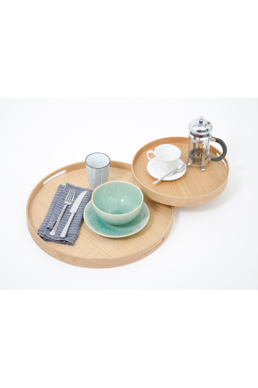 Wooden Round Tray | Wireworks Busboy 450 | Oroa.com