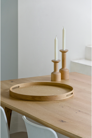 Wooden Round Tray | Wireworks Busboy 450 | Oroa.com