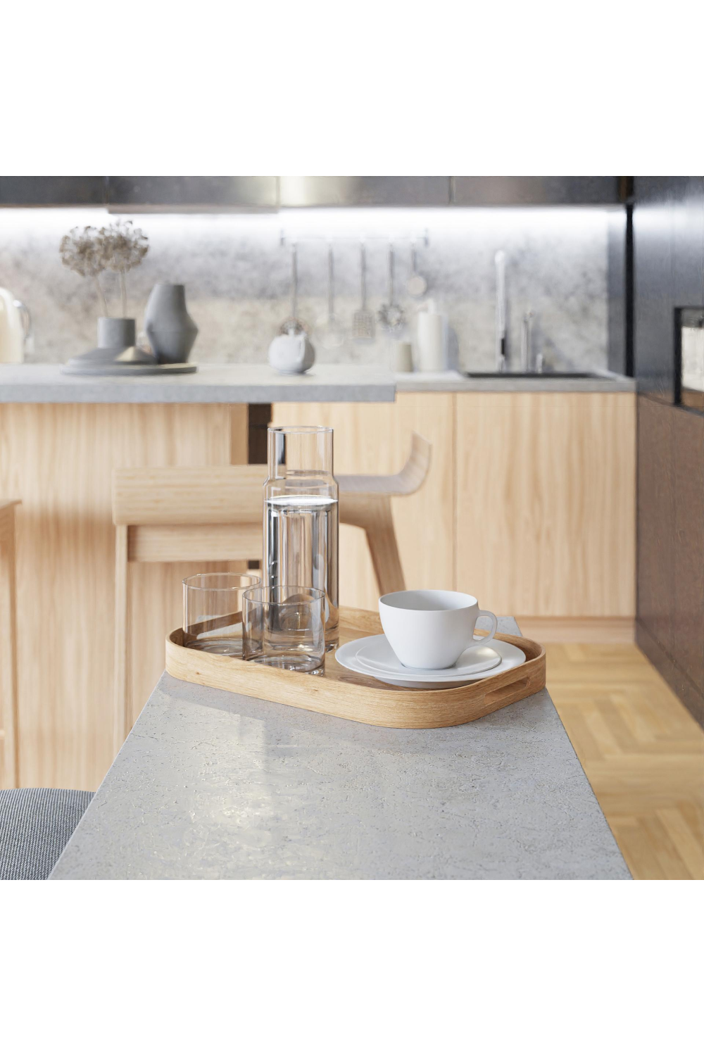 Matte Lacquered Rectangular Tray S | Wireworks Bellhop | Oroa.com