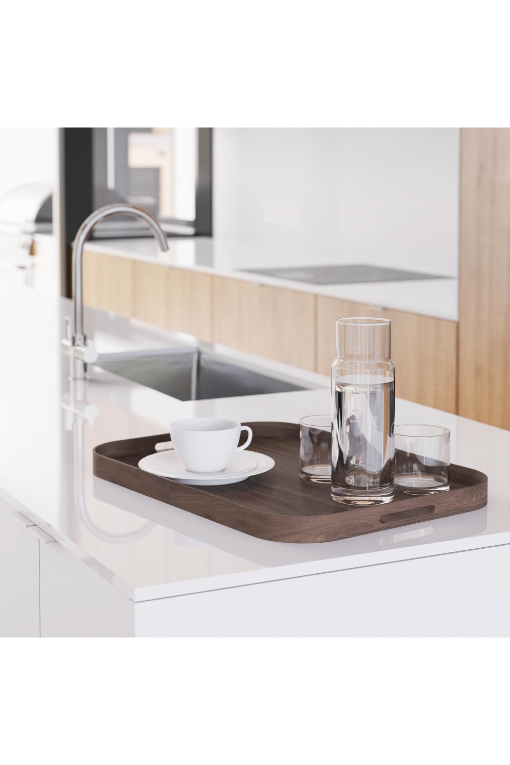 Matte Lacquered Rectangular Tray L | Wireworks Bellhop | Oroa.com