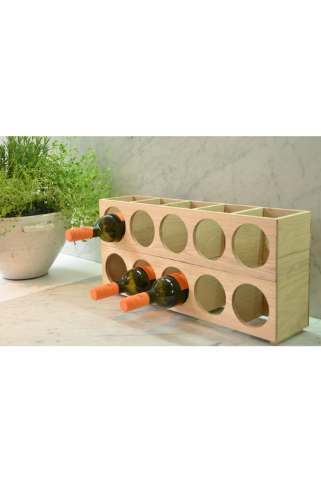   Natural Oak Wine Bottle Rack | Oroa.com