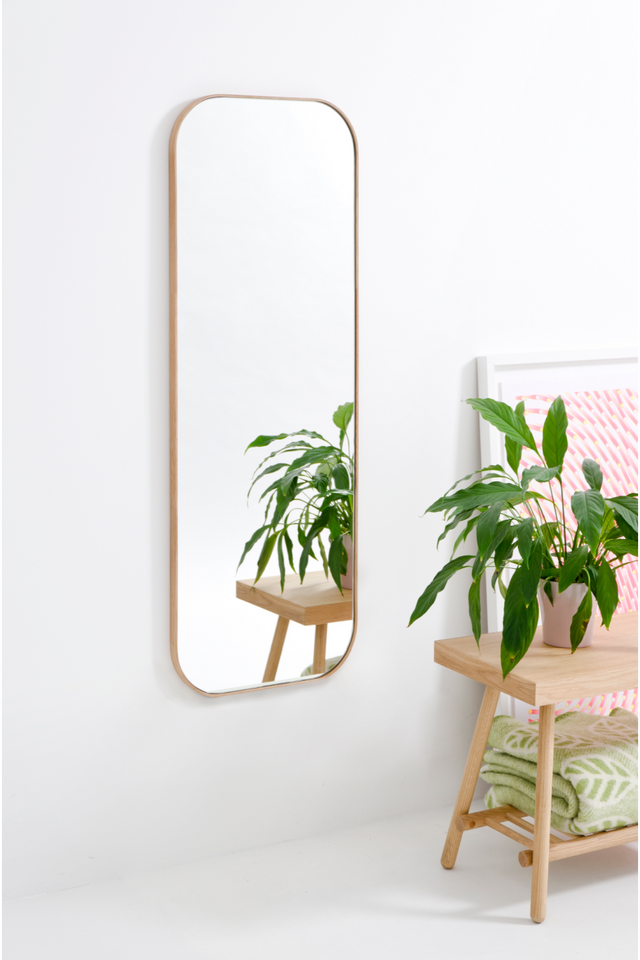 Oak Wooden Framed Full Length Wall Mirror | Wireworks Gaze | Oroa.com