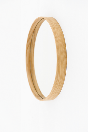 Oak Wooden Round Wall Mirror | Wireworks Glance 310 | Oroa.com