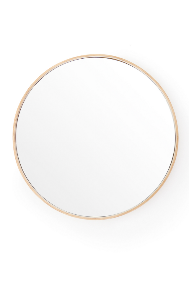 Oak Wooden Round Wall Mirror | Wireworks Glance 310 | Oroa.com