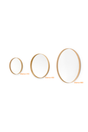 Oak Wooden Round Wall Mirror | Wireworks Glance 310 | Oroa.com