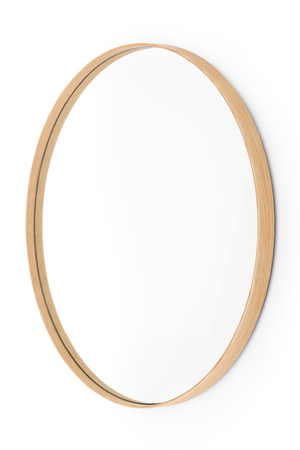 Oak Wooden Round Wall Mirror | Wireworks Glance 660 | Oroa.com