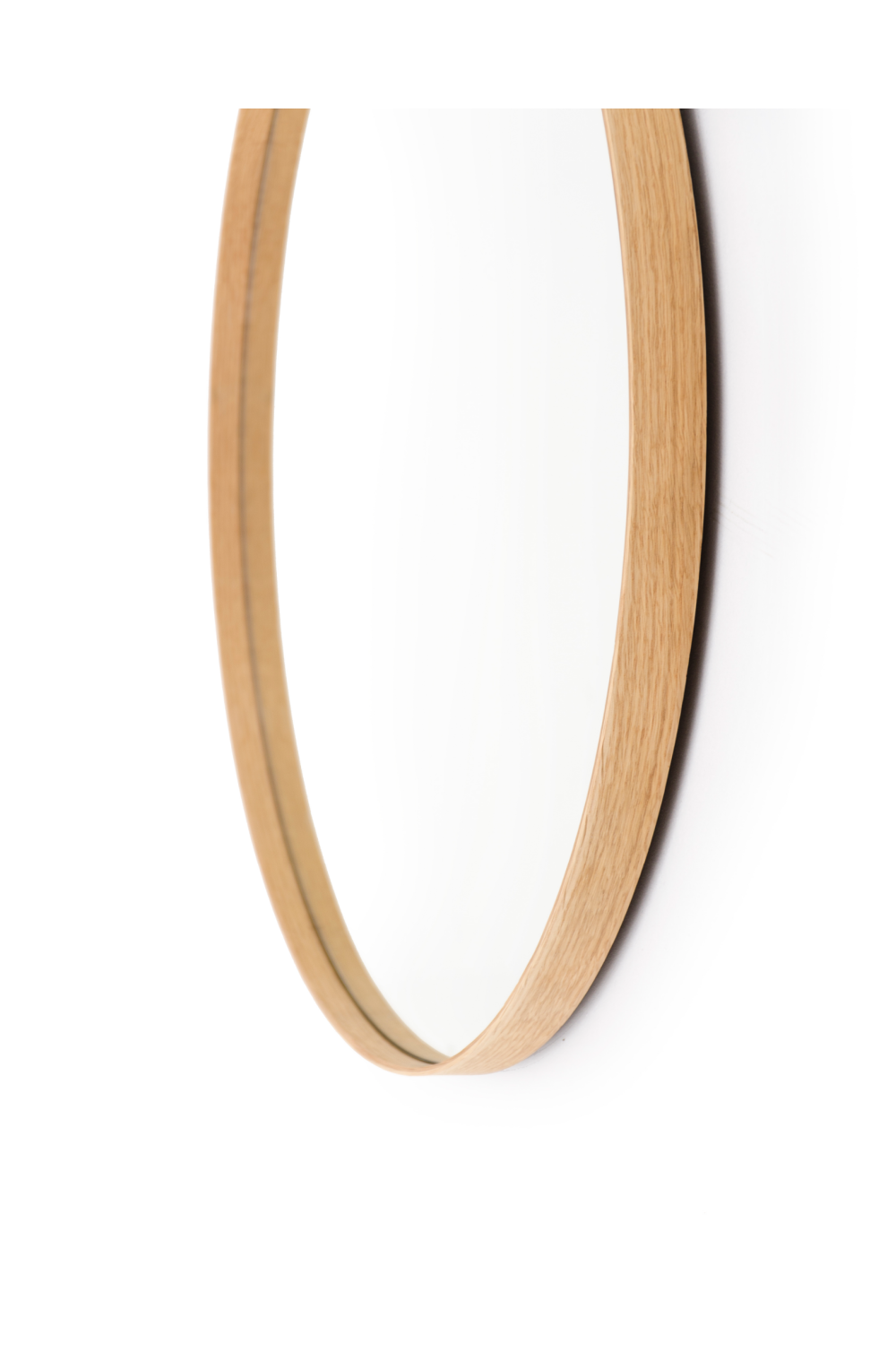 Oak Wooden Round Wall Mirror | Wireworks Glance 660 | Oroa.com