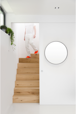 Oak Wooden Round Wall Mirror | Wireworks Glance 660 | Oroa.com