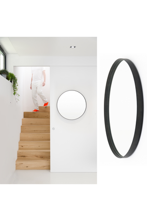 Oak Wooden Round Wall Mirror | Wireworks Glance 660 | Oroa.com