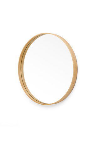Oak Wooden Round Wall Mirror | Wireworks Glance | Oroa.com