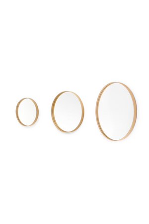 Oak Wooden Round Wall Mirror | Wireworks Glance | Oroa.com