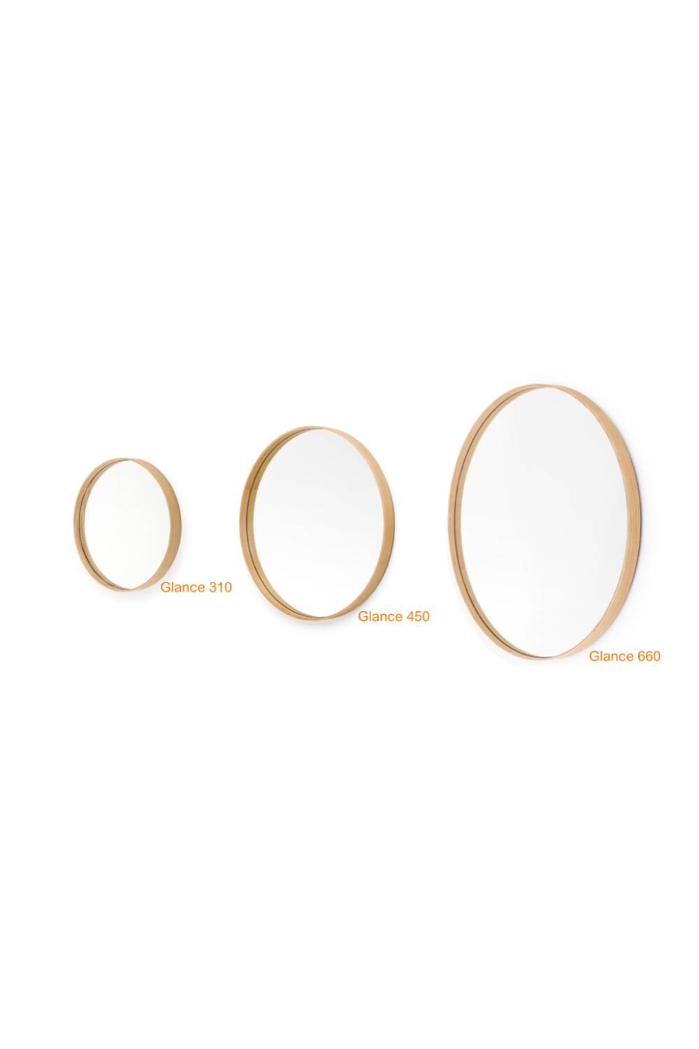 Oak Wooden Round Wall Mirror | Wireworks Glance | Oroa.com