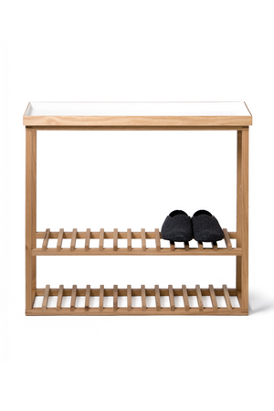 White Rectangular Console Table with Storage | Wireworks Hello | Oroa.com