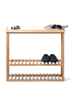 White Rectangular Console Table with Storage | Wireworks Hello | Oroa.com