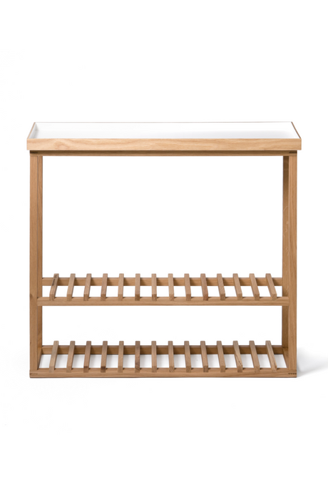 White Rectangular Console Table with Storage | Wireworks Hello | Oroa.com