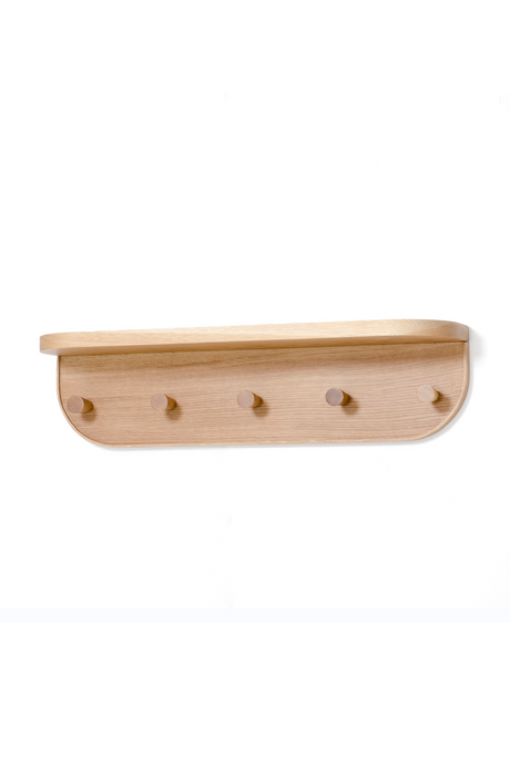 Oak Five-Hook Storage Shelf | Wireworks Nook | Oroa.com