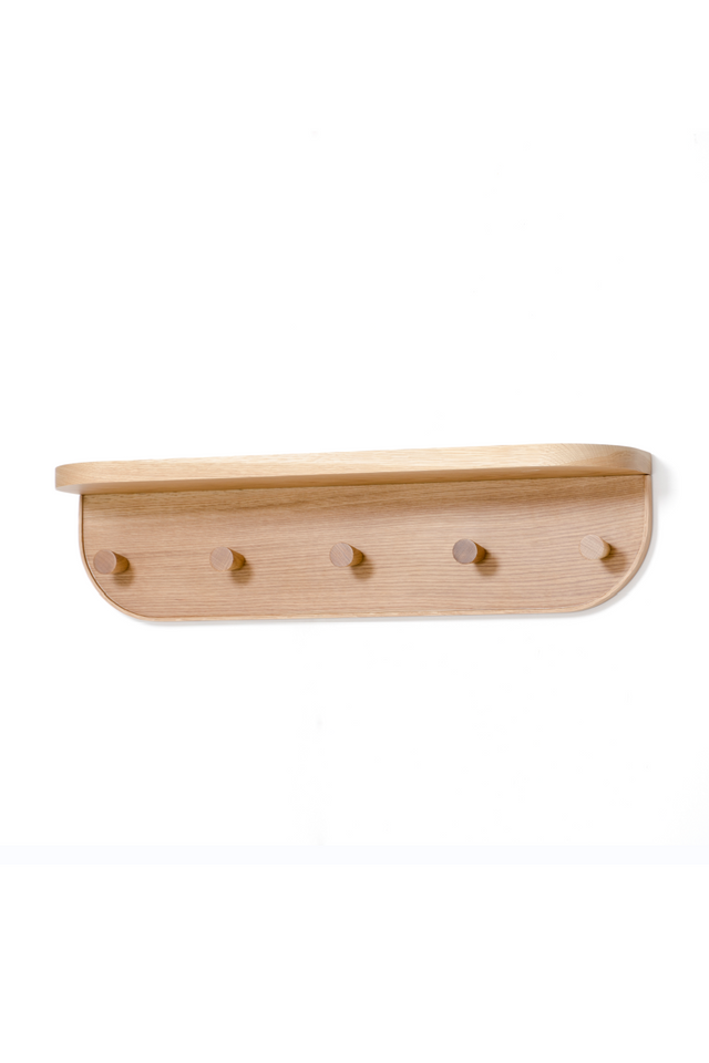 Oak Five-Hook Storage Shelf | Wireworks Nook | Oroa.com