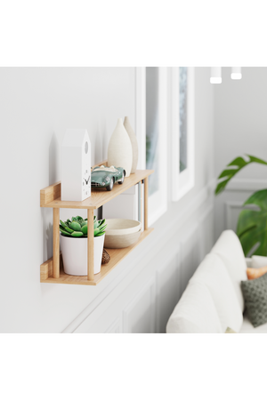 2 Level Wooden Wall Shelf | Wireworks Platform 2 | Oroa.com