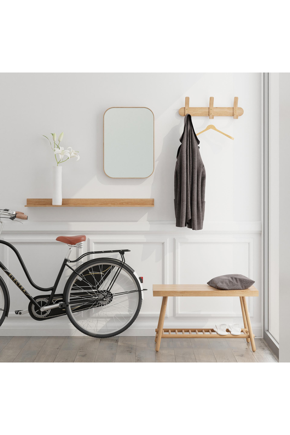 Natural Oak Left Hook | Wireworks | Oroa.com