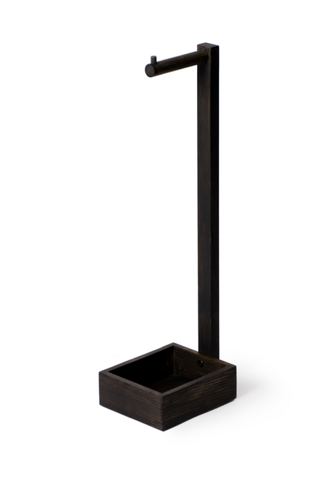 Oak Standing Toilet Paper Holder with Storage | Wireworks Mezza | Oroa.com
