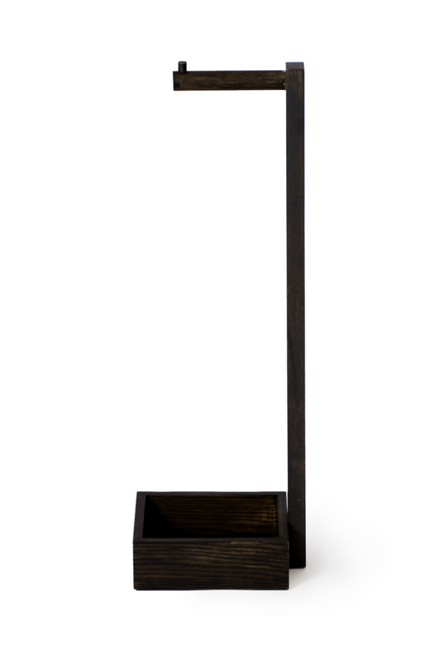 Oak Standing Toilet Paper Holder with Storage | Wireworks Mezza | Oroa.com