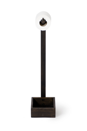 Oak Standing Toilet Paper Holder with Storage | Wireworks Mezza | Oroa.com