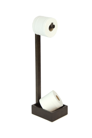 Oak Standing Toilet Paper Holder with Storage | Wireworks Mezza | Oroa.com