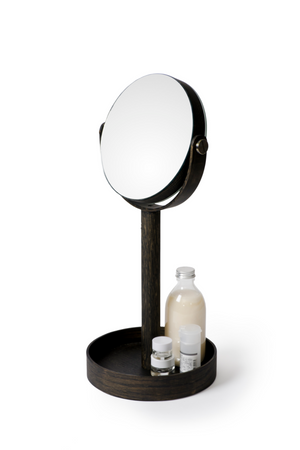 Oak Double Face Mirror with Storage Tray | Wireworks Close-up | Oroa.com