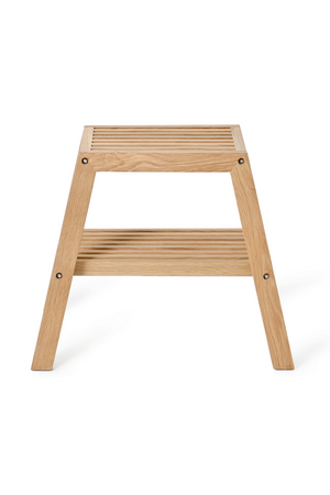2-Level Oak Step Stool | Wireworks Slatted | Oroa.com