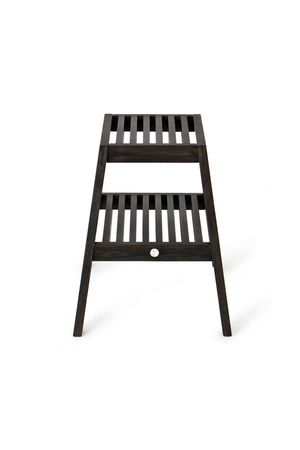 2-Level Oak Step Stool | Wireworks Slatted | Oroa.com