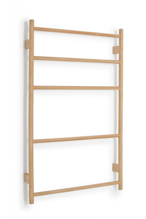 5-Bar Oak Wall Mounted Towel Rail | Wireworks Wallbar | Oroa.com