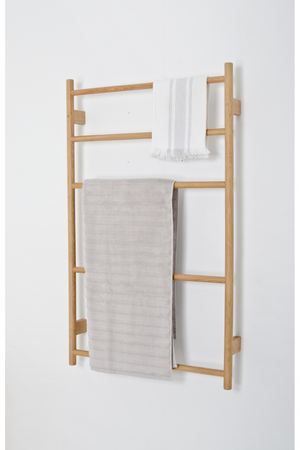 5-Bar Oak Wall Mounted Towel Rail | Wireworks Wallbar | Oroa.com