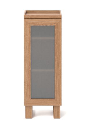 Oak Bathroom Cabinet with Ribbed Glass | Wireworks Tallboy Mezza | Oroa.com