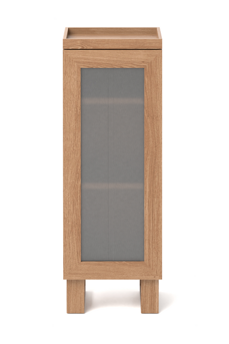 Oak Bathroom Cabinet with Ribbed Glass | Wireworks Tallboy Mezza | Oroa.com