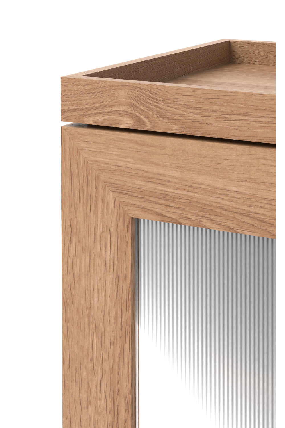 Oak Bathroom Cabinet with Ribbed Glass | Wireworks Tallboy Mezza | Oroa.com