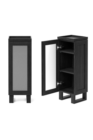 Oak Bathroom Cabinet with Ribbed Glass | Wireworks Tallboy Mezza | Oroa.com