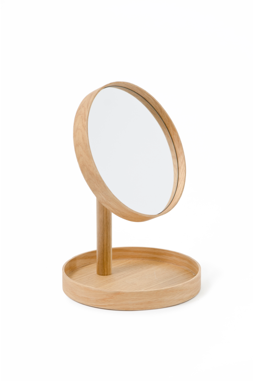 Oak Magnifying Vanity Mirror with Storage Tray | Wireworks Look | Oroa.com