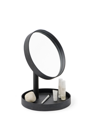 Oak Magnifying Vanity Mirror with Storage Tray | Wireworks Look | Oroa.com