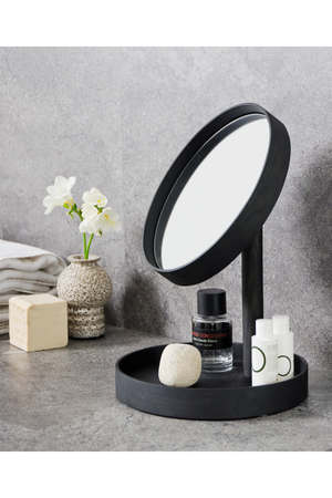 Oak Magnifying Vanity Mirror with Storage Tray | Wireworks Look | Oroa.com