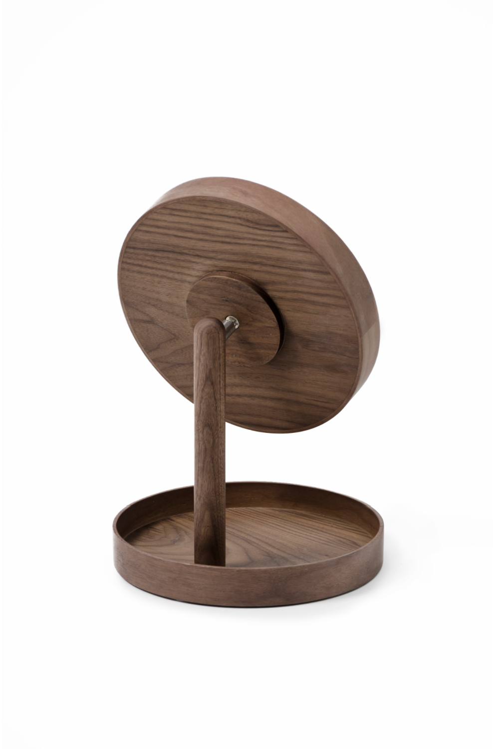 Walnut Magnifying Vanity Mirror with Storage Tray | Wireworks Look | Oroa.com