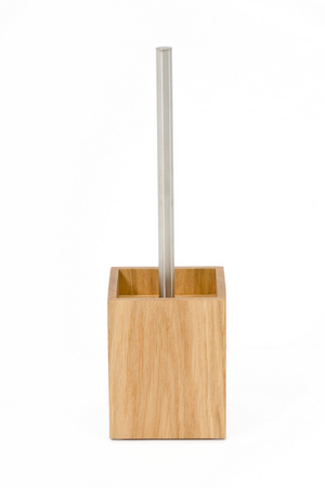 Oak Square Toilet Brush Holder Set | Wireworks Cosmos | Oroa.com