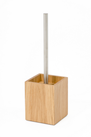 Oak Square Toilet Brush Holder Set | Wireworks Cosmos | Oroa.com