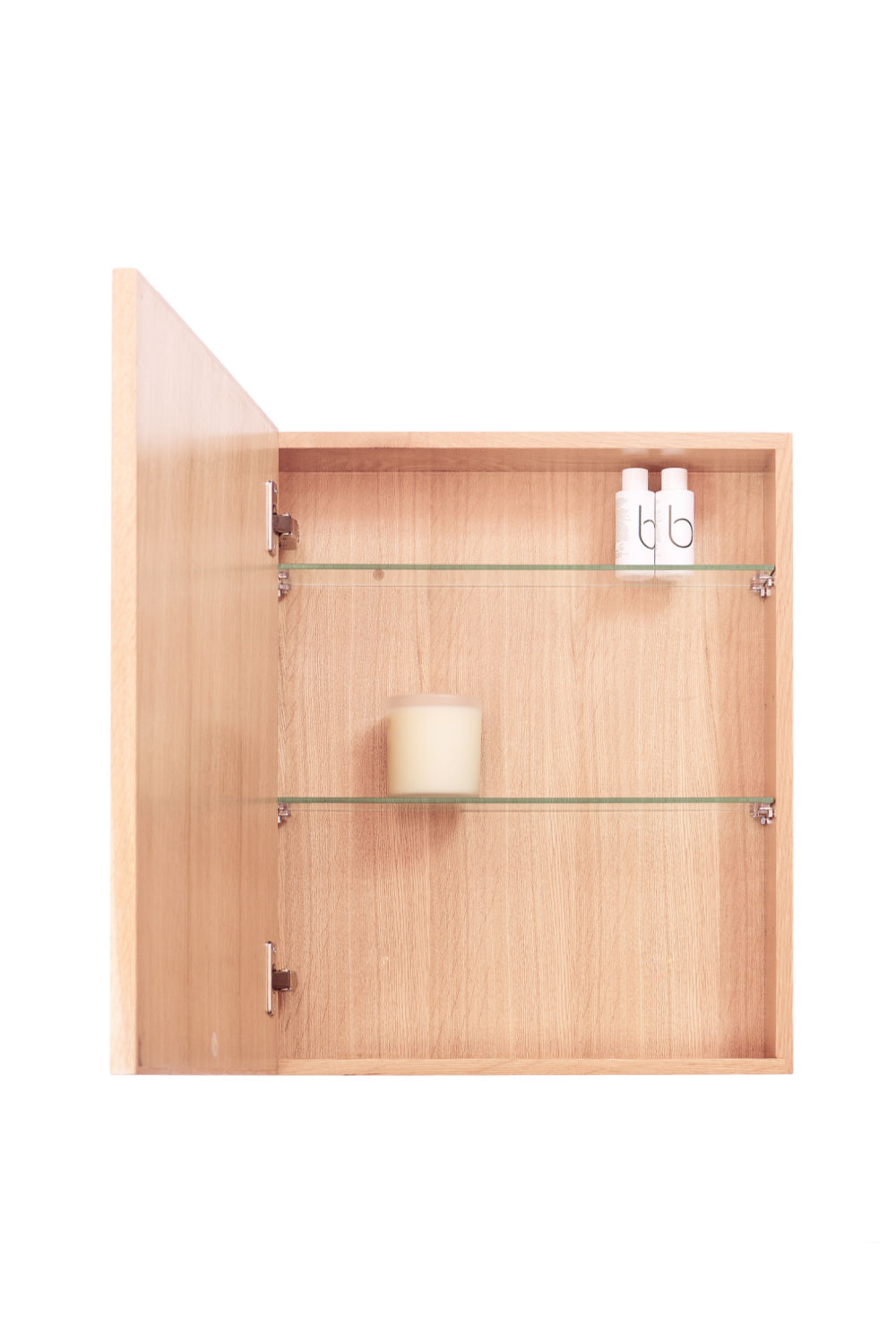 Oak Bathroom Cabinet with Mirror | Wireworks Slimline | Oroa.com