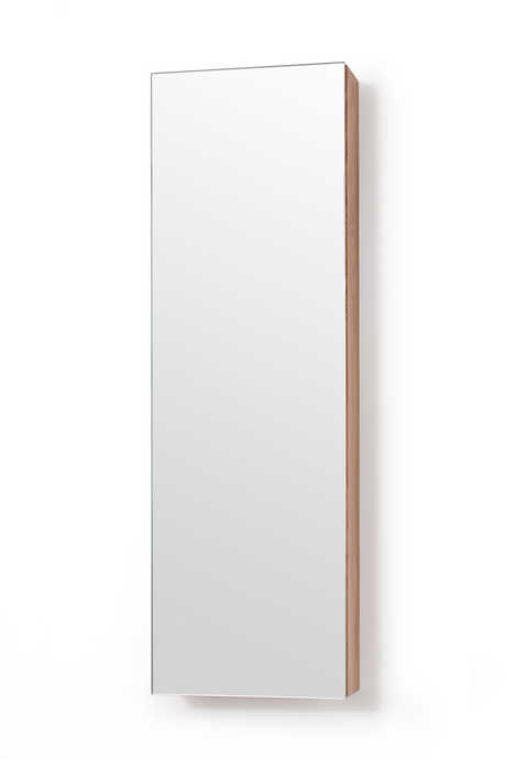 Oak Vertical Bathroom Cabinet with Mirror | Wireworks 800 Zone | Oroa.com