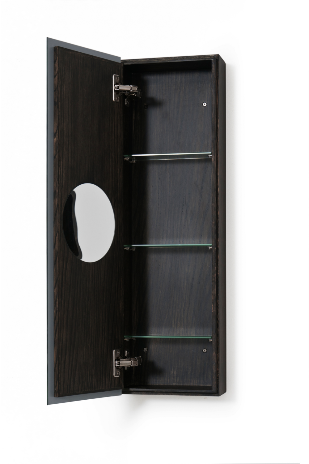 Oak Vertical Bathroom Cabinet with Mirror | Wireworks 800 Zone | Oroa.com