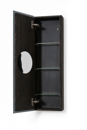 Oak Vertical Bathroom Cabinet with Mirror | Wireworks 800 Zone | Oroa.com