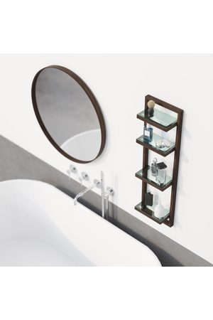 Walnut Bathroom Wall Shelf | Wireworks Zone | Oroa.com