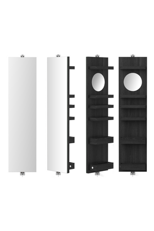 Rotating Oak Bathroom Cabinet with Mirror | Wireworks Revolve 1140 Cosmos | Oroa.com